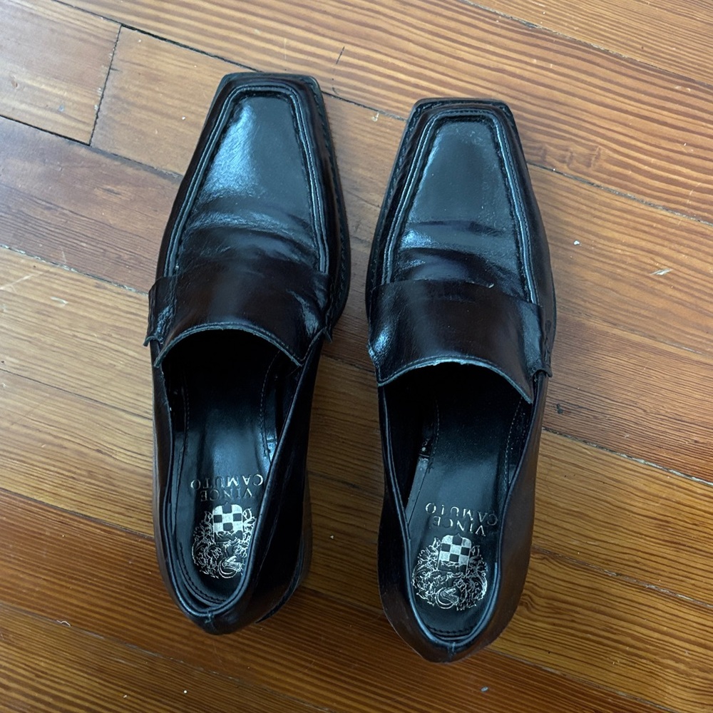 Vince Camuto Glossy Black Slip-On Loafers